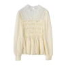 The 2022 autumn new lace shirt, chiffon shirt, design sense, niche and versatile top, elegant base layer for women's wear Item Picture